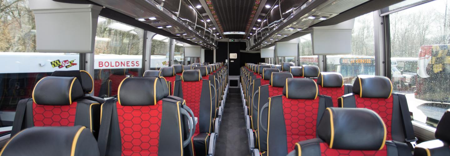 Interior of charter bus